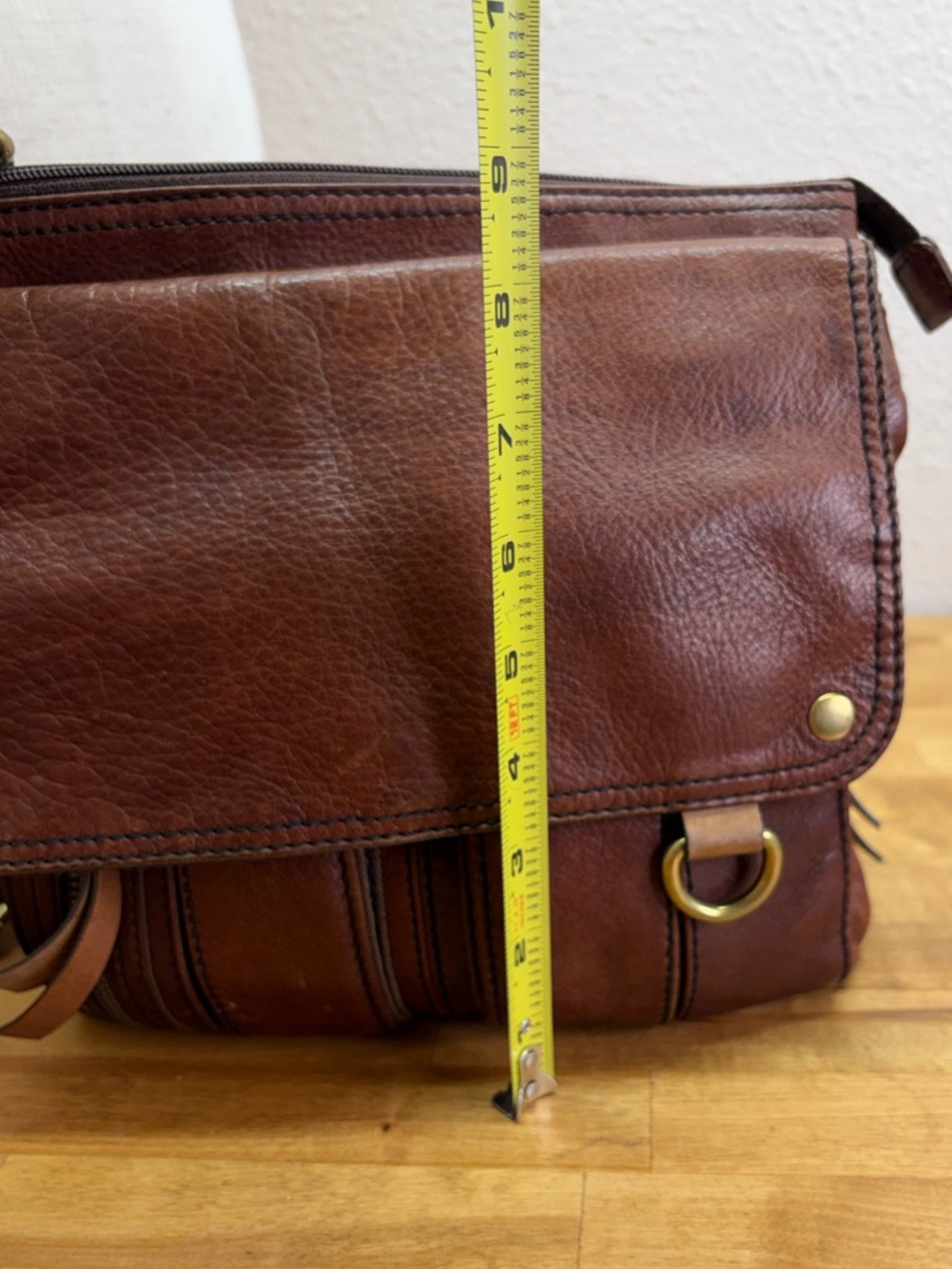Fossil Long Live Vintage 1954 Leather Cargo Crossbody Bag Brown - Picture 9 of 15